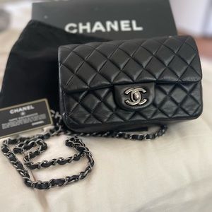 Black Chanel Mini “timeless mini” lambskin